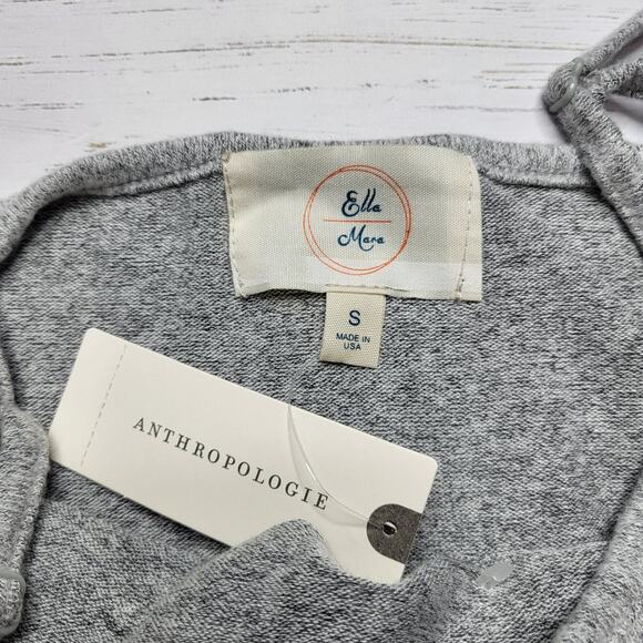 Anthropologie Ella Mara Super Soft Hacci Midi Tank Dress Gray Yellow Cream Small - Picture 6 of 8